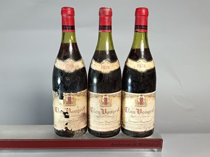 3 Bouteilles CLOS DE VOUGEOT Grand cru 1978
-...