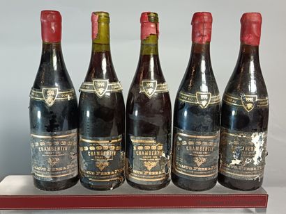 5 Bouteilles CHAMBERTIN Grand Cru 1990
-...