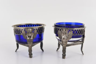 SILVER. Inv 26016-41. 2 round salt shakers...