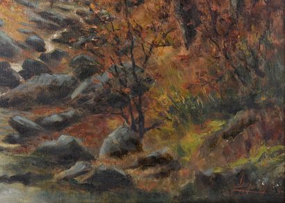 DEJONG .in 26015-5. Oil on canvas. Autumn...