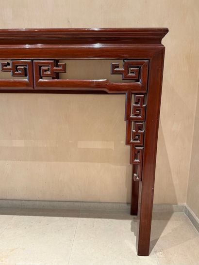 CHINA. Large console table with geometric...