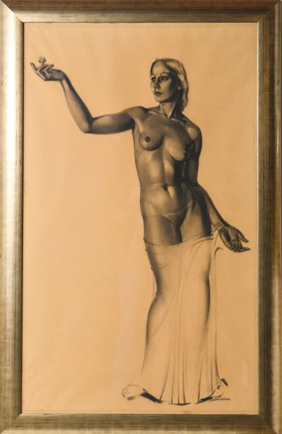 VAN NOTEN Jean (1903-1982). Inv 24. Charcoal...