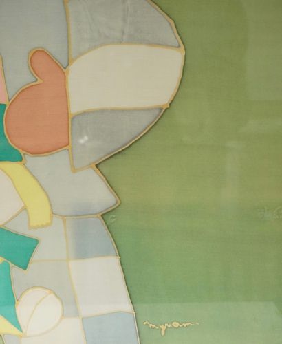 MYRIAM. Inv 5. Painting on silk. Signed Myriam....