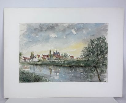 TAHON Georges (1929-2003). Watercolor
Dimensions:...