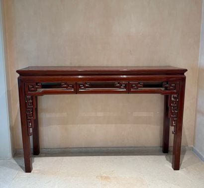 CHINA. Large console table with geometric...