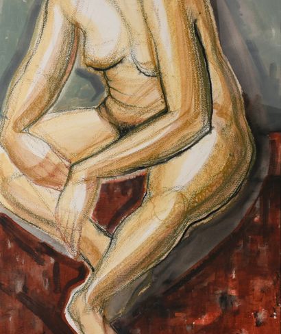 HUPET André (1922-1993). Inv 25. Charcoal...
