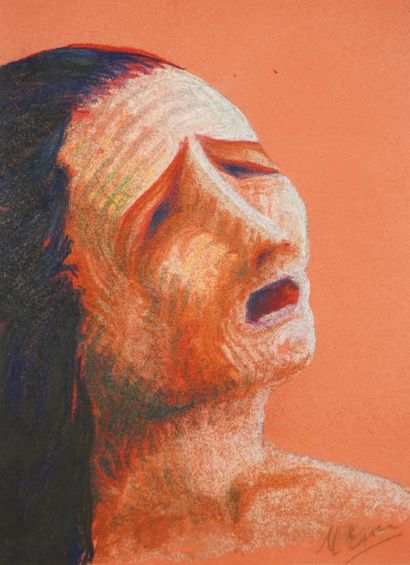 M. ESSER. Inv 4. Signed. Pastel and watercolor...