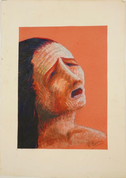 M. ESSER. Inv 4. Signed. Pastel and watercolor...