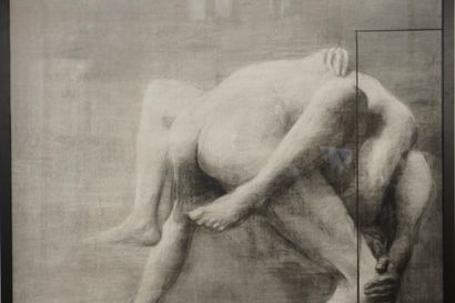 HENDRICK Yvan . Charcoal on paper.
Signed,...