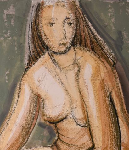HUPET André (1922-1993). Inv 25. Charcoal...