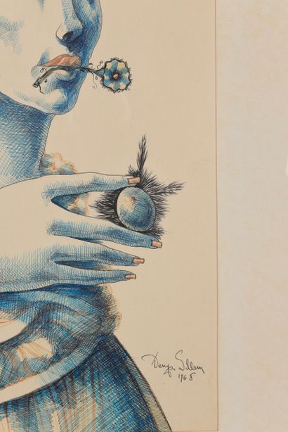 WILLEM Denyse (1943). Inv 14. Ballpoint pen...