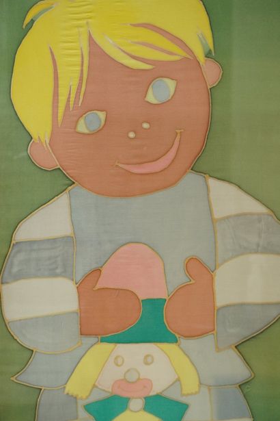 MYRIAM. Inv 5. Painting on silk. Signed Myriam....