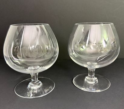 Eight glasses on foot circa 1900.
Acid work.
H:...