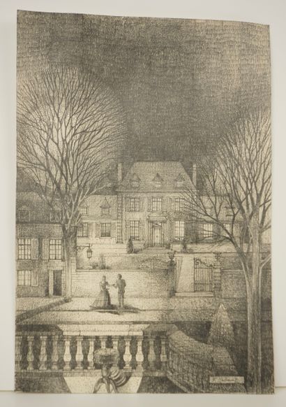 F. DELCOURT. Inv 1. Pencil or graphite drawing....