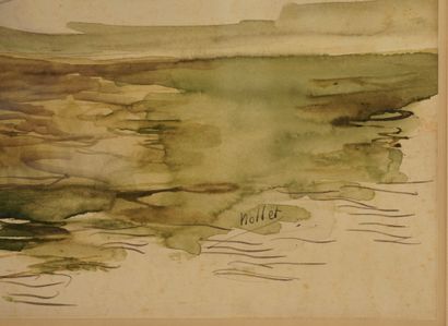 NOLLET Paul (1911-1996). Watercolor, Marine....