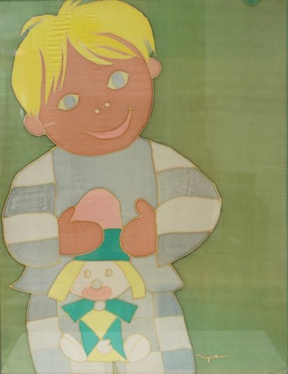 MYRIAM. Inv 5. Painting on silk. Signed Myriam....