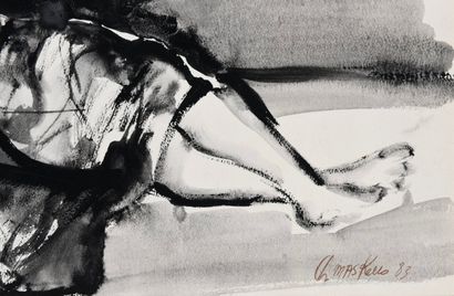 MASKENS Chantal (1952) Inv 8. Wash on paper.
Young...