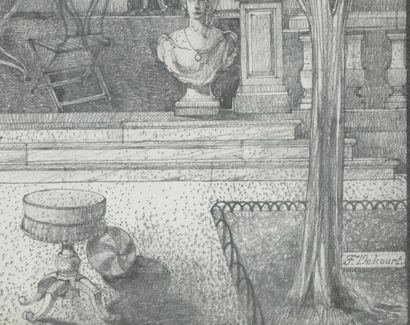 F. DELCOURT. Inv 2. Pencil or graphite drawing....