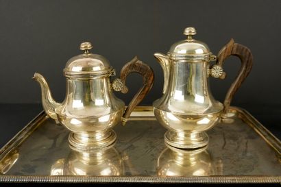 SILVER METAL. Silver-plated metal coffee...