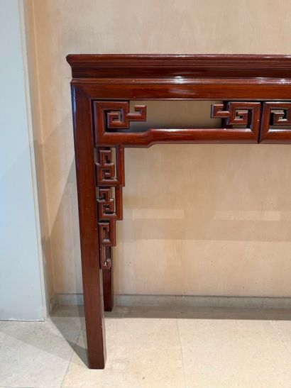 CHINA. Large console table with geometric...