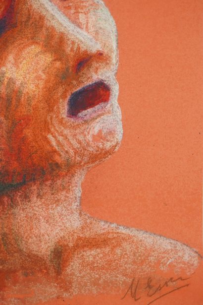 M. ESSER. Inv 4. Signed. Pastel and watercolor...