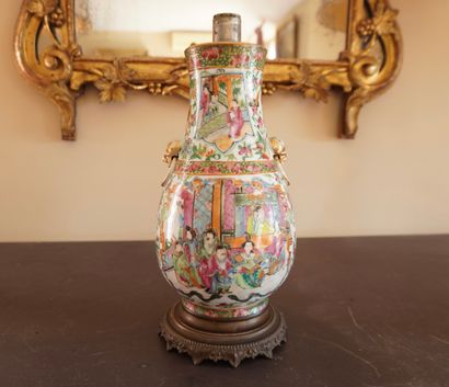 CHINE. Inv 26016-14. Vase monté en lampe...