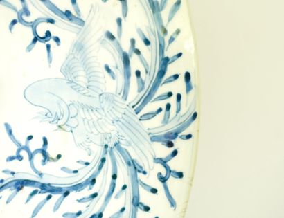 CHINE. XVIIIe ou début XIXe. Grand plat en...
