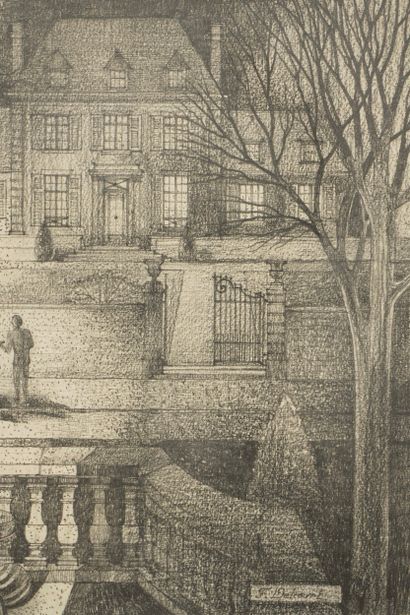 F. DELCOURT. Inv 1. Pencil or graphite drawing....
