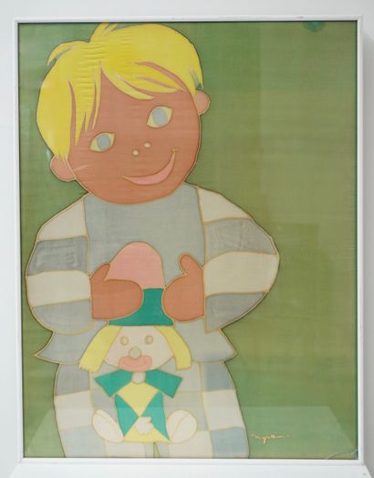 MYRIAM. Inv 5. Painting on silk. Signed Myriam....