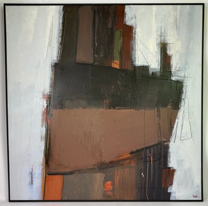 PAQUET André (1949-). Acrylic painting. Dated...