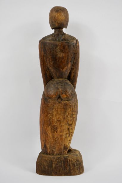 Sculpture en bois Cubiste-Africaniste. Début...