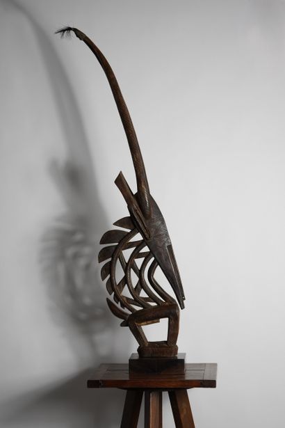 BAMBARA. Sculpture Africaine en bois, Cimier,...