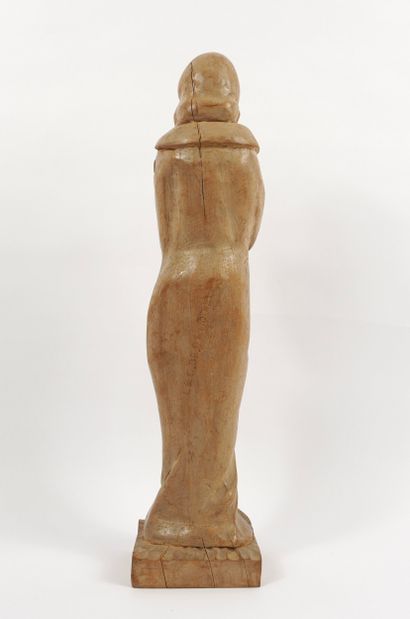 DEGROOTE Léo. Sculpture en bois. Muse se...
