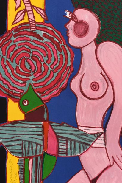 CORNEILLE (1922-2010). N°inv 25008- 28.
Signée...