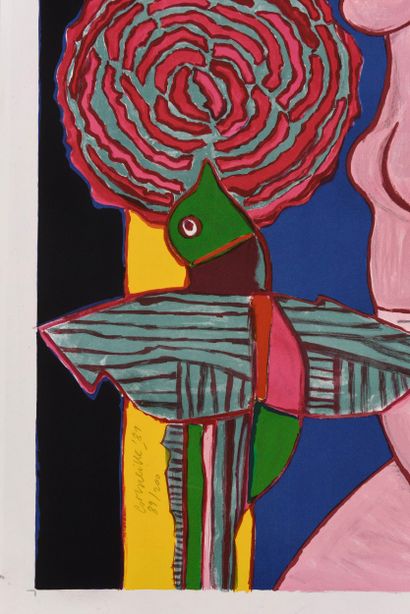 CORNEILLE (1922-2010). N°inv 25008- 28.
Signée...