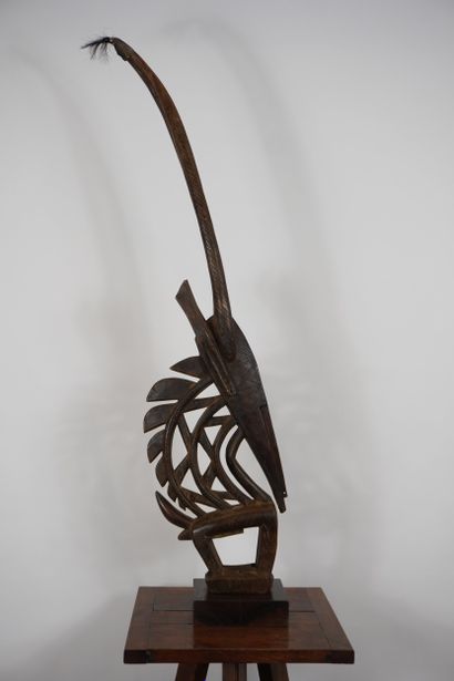 BAMBARA. Sculpture Africaine en bois, Cimier,...