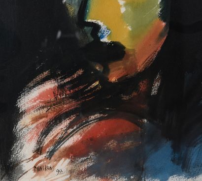 Chantal MASKENS (1952). Inv 10. Watercolor...