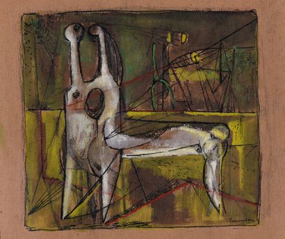 CORNEILLE (1922-2010). N°inv 25008- 32
Signed.
Painting...