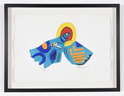CORNEILLE. N°inv: 26011.
Deux oiseaux bleus...