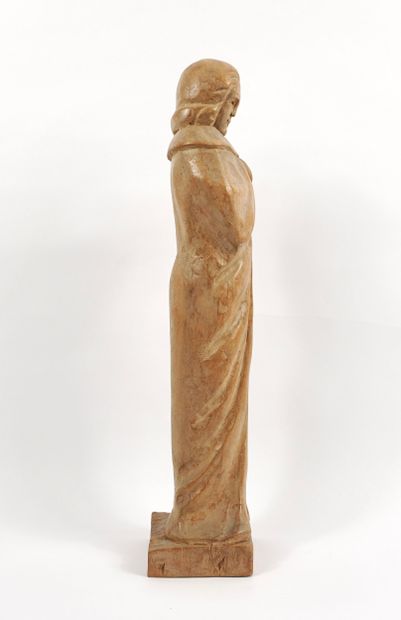 DEGROOTE Léo. Sculpture en bois. Muse se...