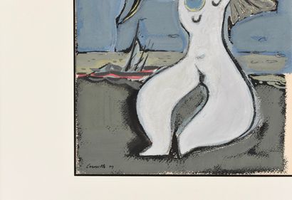 CORNEILLE (1922-2010). N°Inv:,25008-54. 
Signed.
Gouache...