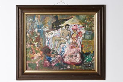 Chantal MASKENS (1952). Inv 21. Oil on canvas.
Seated...