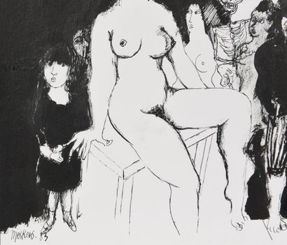 Chantal MASKENS (1952). Inv 7. Ink on paper.
Dated...