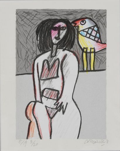 CORNEILLE (1922-2010). N°inv: 25008-83.
Signée.
Sérigraphie...
