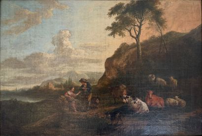 Huile sur toile. Inv:26016-58.
Scène pastorale....