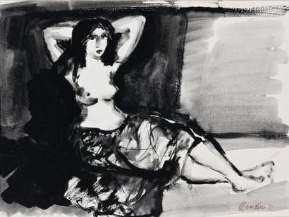 Chantal MASKENS (1952) Inv 8. Wash on paper.
Young...