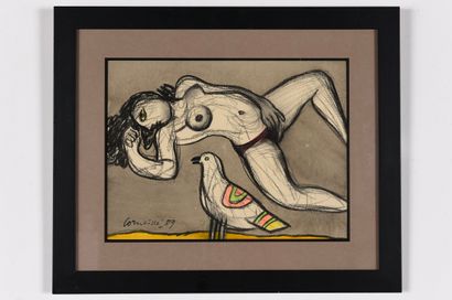 CORNEILLE (1922-2010). N°inv: 25008-09.
Watercolor...