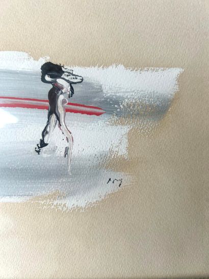Henri MICHAUX (1899-1984).
Gouache sur papier....