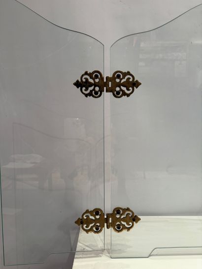 Glass firewall.
In the spirit of Adnet. Circa...