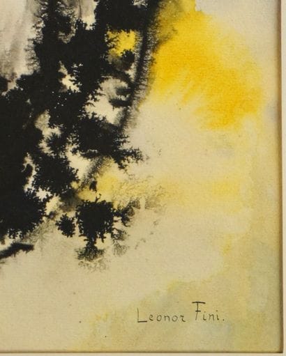 Watercolor depicting three cat heads. 
Size:...